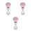 3St Nagelborstelset Roze Voor - En Make-Up Tools 4