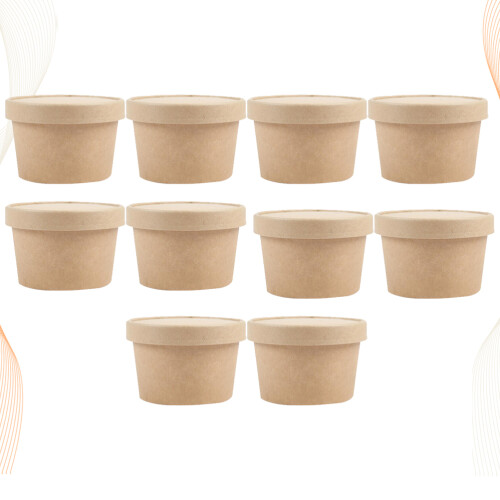 10Pcs Dessert Boxes Durable Plastic Ice Cream Cups for Home Party Use 1