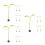 15St Groene Spruit Auto Ornament Plastic Voor Dashboard En 6