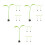 15St Groene Spruit Auto Ornament Plastic Voor Dashboard En 8
