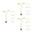 15St Groene Spruit Auto Ornament Plastic Voor Dashboard En 5