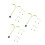 15St Groene Spruit Auto Ornament Plastic Voor Dashboard En 10