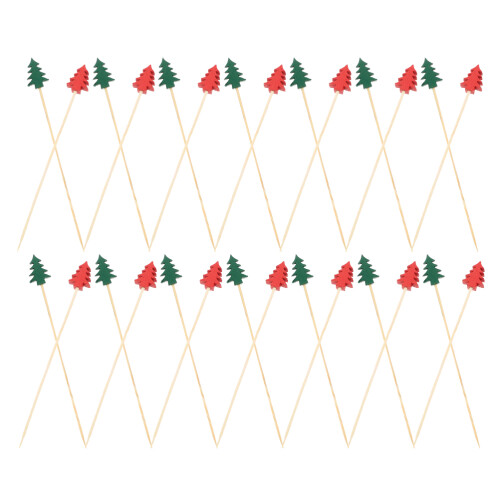 500Pièces Bâtonnets Bambou Sapin De Noël Colorés Pour