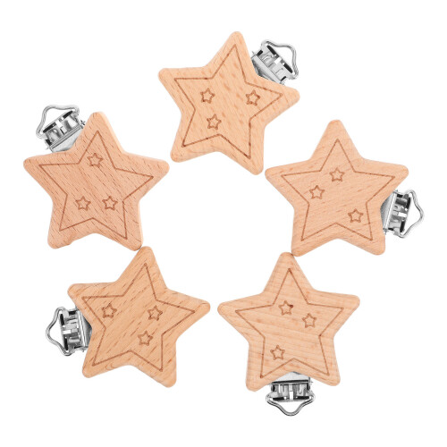 25Pièces Support Bois Beige Étoile Pour Usage Bébé