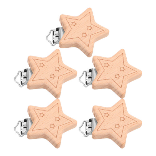 25Pièces Support Bois Beige Étoile Pour Usage Bébé 1