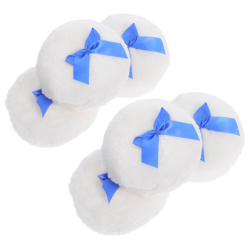 30Pcs Compact Soft Powder Puff with Bow for Diaper Changes and Travel