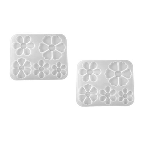 2Pcs Durable White Silicone Mold Petal Shape for DIY Ornament 2