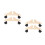 4Pièces Support Mobile En Bois Beige Pour Écran De Séparation 6