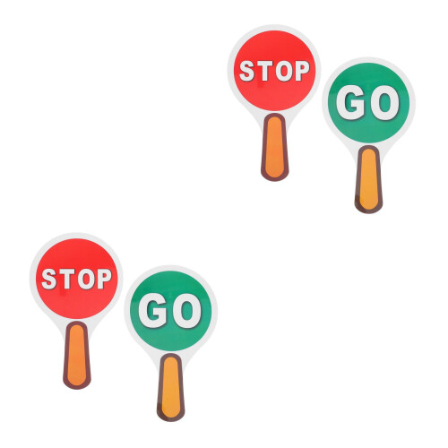 4Pièces Signal Stop Double-Face Portable Plastique Pour Classe 1