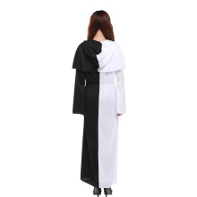 2St Zwart-Witte Heksenmantel Silky Comfortabel Cosplay