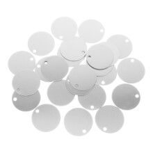 75St Zilveren Aluminium Lege Tags Rond DIY Graveren