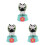 3St Multifunctionele Resin Panda Dashboard Ornament Auto Decoratie 9