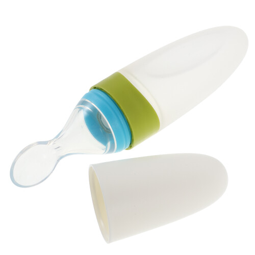 4Pièces Cuillères Bébé Silicone Transparentes Protection Douce