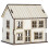 4Pcs Beige Small Wooden House Assembly Model for DIY Projects 1