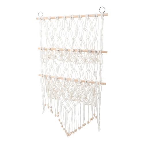 2St Knuffeldier Opbergnet Hangmat Katoendraad Met Details Wit 2