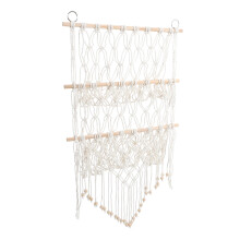 2St Knuffeldier Opbergnet Hangmat Katoendraad Met Details Wit