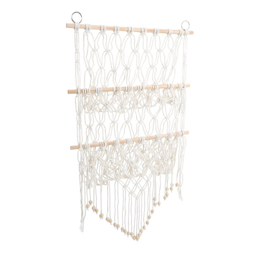2St Knuffeldier Opbergnet Hangmat Katoendraad Met Details Wit