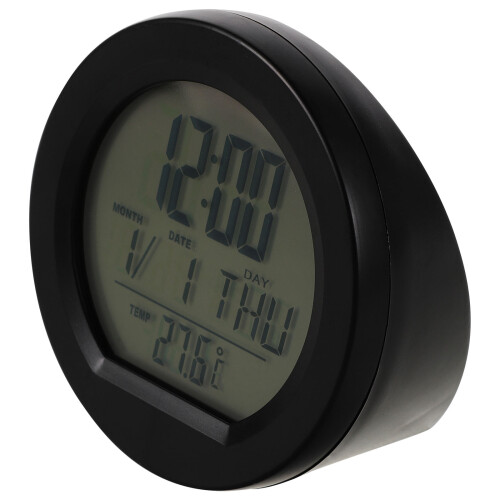3St Auto Solar Met Temperatuur- En Kalenderdisplay in Zwart 2