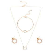 9St Gouden Sieradenset Met Ketting Armband Oorbellen Bruid