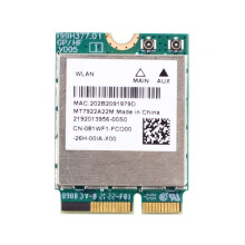 Tarjeta Inalámbrica WiFi 6E MT7922 M.2 de 5374 Mbps, Adaptador de Red 5.2, Tarjeta WiFi 802.11ax 2.4G/5G/6GHz para Win10 Win11