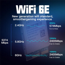 WiFi 6E MT7922 M.2 Wireless Card 5374Mbps 5.2 Network Adapter 802.11ax 2.4G/5G/6GHz WiFi Card for Win10 Win11