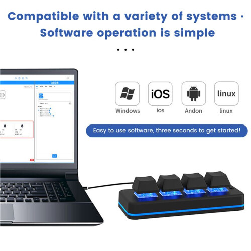 MK424BT 4-Key  Customized Keyboard with Mechanical   +Usb Connection for Office Game Multimedia A 2