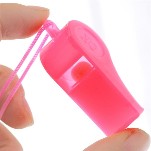 Plastic Whistle Colorful Cheer Referee Whistle with Lanyard (Random Color) 2