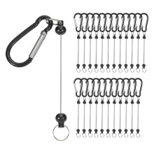 Beadable Keychain Bars, 24 Pcs Metal Beaded Keychain Blanks Bulk Making Supplies Kit with Snap Hook Black