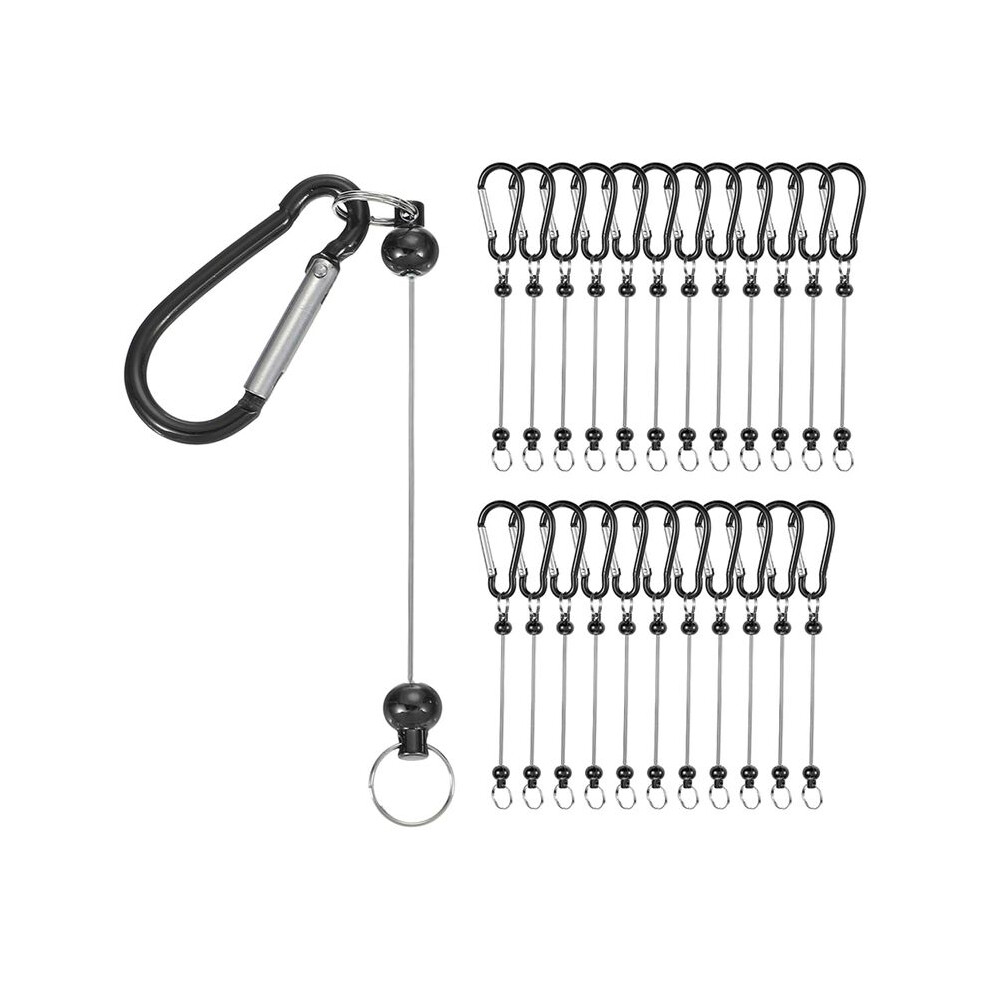 Beadable Keychain Bars, 24 Pcs Metal Beaded Keychain Blanks Bulk Making Supplies Kit With Snap Hook Black 4713286547164