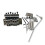 Electric Guitar Double Locking Vibrato System, 6-String Base, R2 42/R3 43mm Nut, Chrome Plated Silver 1