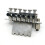 Electric Guitar Double Locking Vibrato System, 6-String Base, R2 42/R3 43mm Nut, Chrome Plated Silver 4