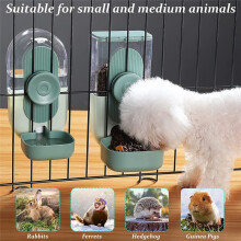 Dispenser Automatico di Cibo per Animali da Appendere, Set di Mangiatoia e Abbeveratoio Automatico per Animali Domestici a Gravità, Stazione di