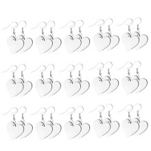 30Pcs Sublimation Blank Earrings Heat Transfer Sublimation Printing Wire Hooks Earrings Wooden Earrings for DIY D