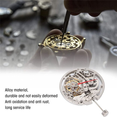 Automatic Mechanical Watch Movement,DIY Automatic Hollow Watch Movement with Plastic Storage Box ForOld Part Replacement
