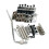 Electric Guitar Double Locking Vibrato System, 6-String Base, R2 42/R3 43mm Nut, Chrome Plated Silver 6