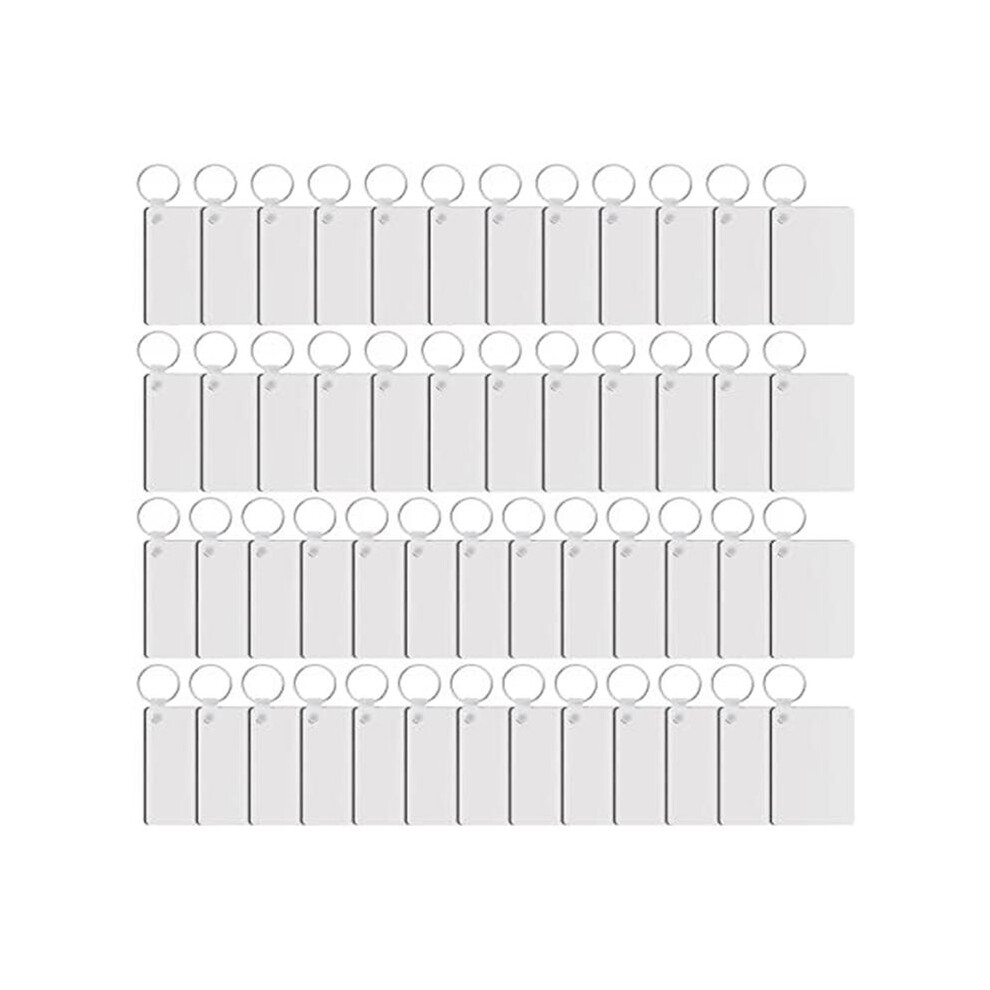 50 Pezzi Rettangolo Sublimazione Portachiavi Blanks Double Side Heat Transfer Blanks Blank Board Portachiavi Blanks-image