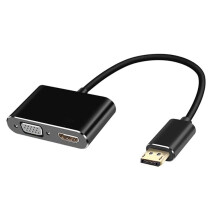 DP to -Compatible to VGA 2-In-1 Docking Station Aluminum Alloy HUB for PC Hosting Laptop Display Docking Station