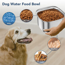 3L Dog Water Bowl 101Oz Stainless Steel Dog Bowl No Spill Large Capacity Dog Food Water Bowl Slow Water Feeder Green