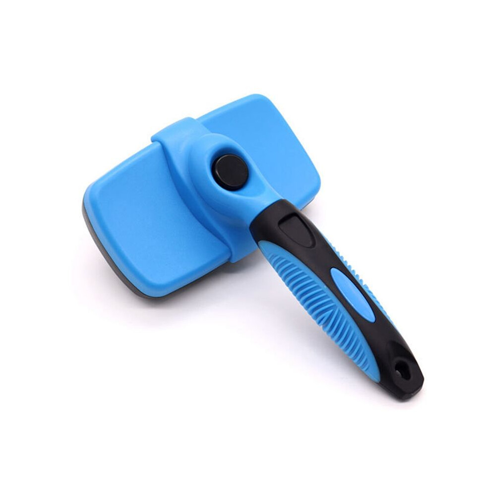 Semoic Dog Self-Cleaning Slicker Brush For Shedding & Grooming Long Short Haired Cats, Pain Free Bristles Gently,Navy