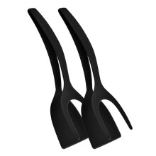2-In-1 Egg Spatula Grip and Flip Spatula Tongs Cooking Tongs Egg Flipper Turner, Fish Pancake Toast Omelet Spatula Tongs