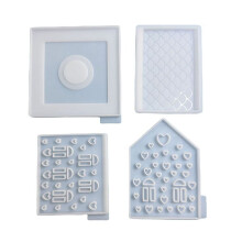 1 Ensemble de Moules en Silicone de Maison 3D pour Résine Béton Amour Maison Bougeoir Moule Maison en Forme de Décoration Ornements