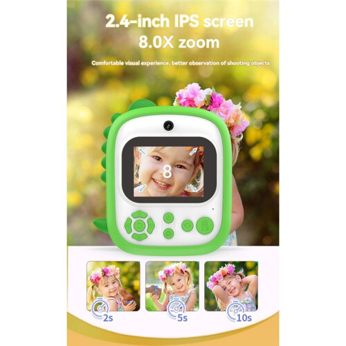 Impressora com Câmera Infantil Impressão Instantânea Tela de 2,4 Polegadas Câmera de Vídeo 12MP 1080P Câmera Digital Instantânea Infantil para 2