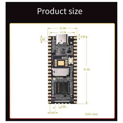 Voor LuckFox  RV1103 Linux Micro-Ontwikkelingsbord, Integreert ARM Cortex-A7/RISC-V MCU/NPU/ISP-Processors 64 MB DDR2 2