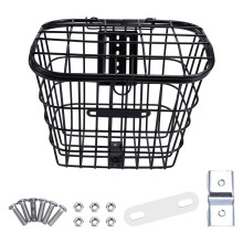 Iron Wire Basket Bike Front Basket Organizing Storage Basket Holder Front Handlebar Riding Bike Storage Bike Accessory