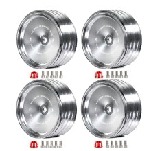4Pcs/Set 1.9 Inch Metal Retro Mirror Wheel Hub for SCX10 -4 RC Car Modification Accessories Universal Silver A