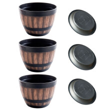 Flower Pots, Whiskey Flower Pots, Plastic Flower Pots Imitation Wine Design,for Garden Plants(3PCS),30cm