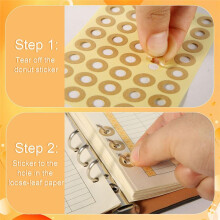 4000pcs Hole Punch Reinforcement Stickers, Self-Adhesive 1/4 Inch Diameter Loose-Leaf Binder Paper Hole Protectors Brown