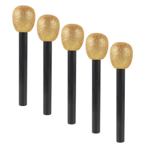 15Pièces Microphones Jouets Dorés Accessoires Pour 2