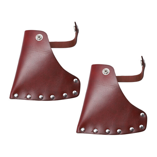 4Pièces De Hache En Cuir Marron Multifonctionnelle Anti- 2