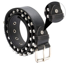 2Pièces Ceinture Polyvalente Punk Cuir Synthétique